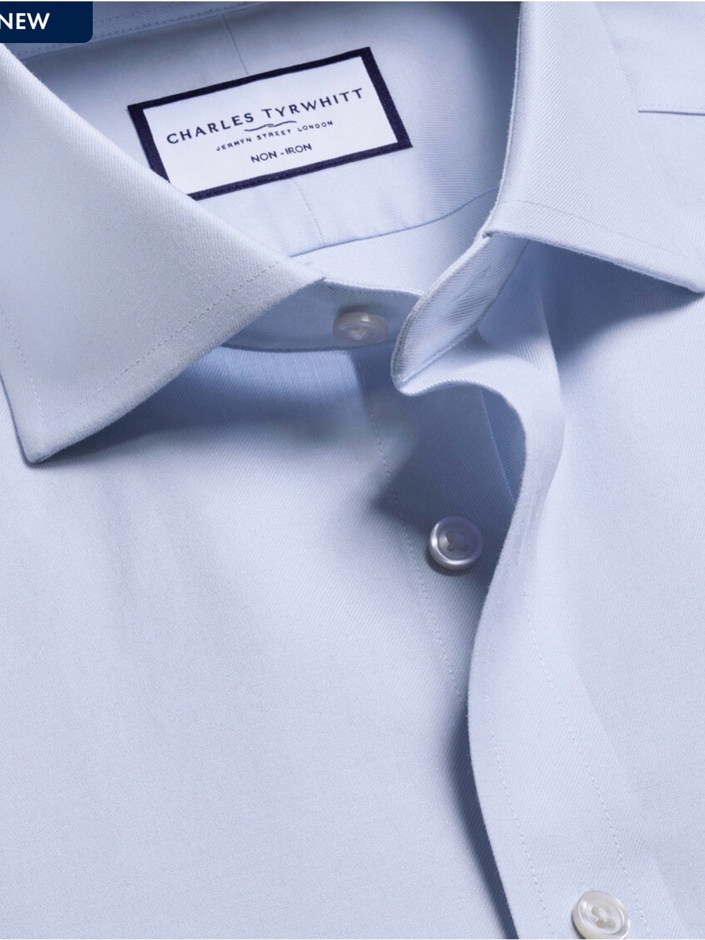 (4) Charles Tyrwhitt Pale Blue Dress Shirt with Point Collar